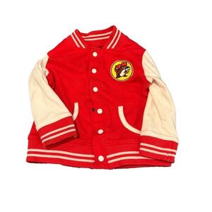 Buc-ees Baby Varsity Jacket Red & White Size 12 Months Used Condition